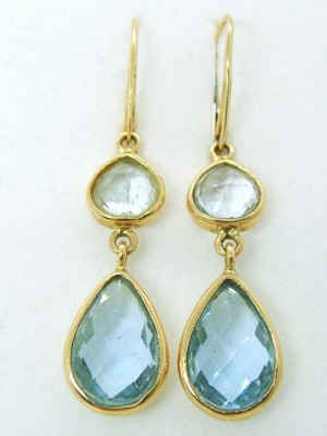 Złote kolczyki z topazem LAD0006