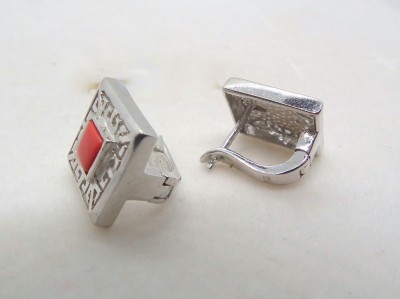 Srebrny komplet z koralem GÓR0041 2