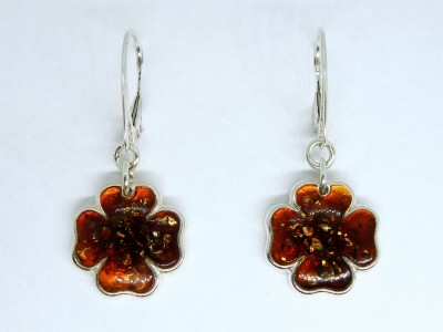 Srebrne kolczyki z bursztynem APP0005