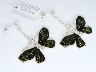 Srebrne kolczyki z bursztynem APP0008 1