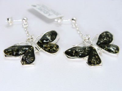 Srebrne kolczyki z bursztynem APP0008 2