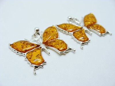 Srebrne kolczyki z bursztynem APP0009 1