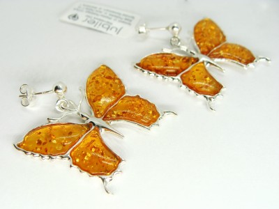 Srebrne kolczyki z bursztynem APP0009 2