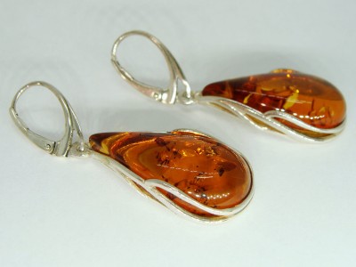 Srebrny komplet z bursztynem AMB0081 3