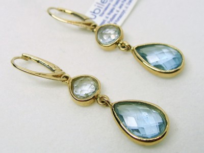 Złote kolczyki z topazem LAD0006 2